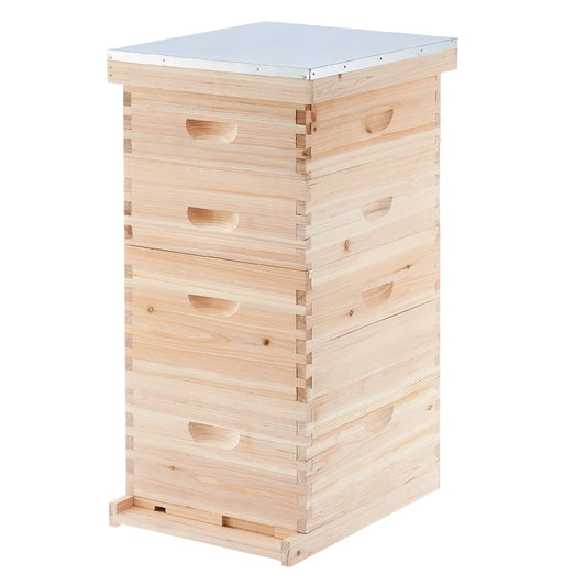 40-Frame Size Beekeeping Kit Bee Hive House Frame Beehive 20 Deep 20 Medium